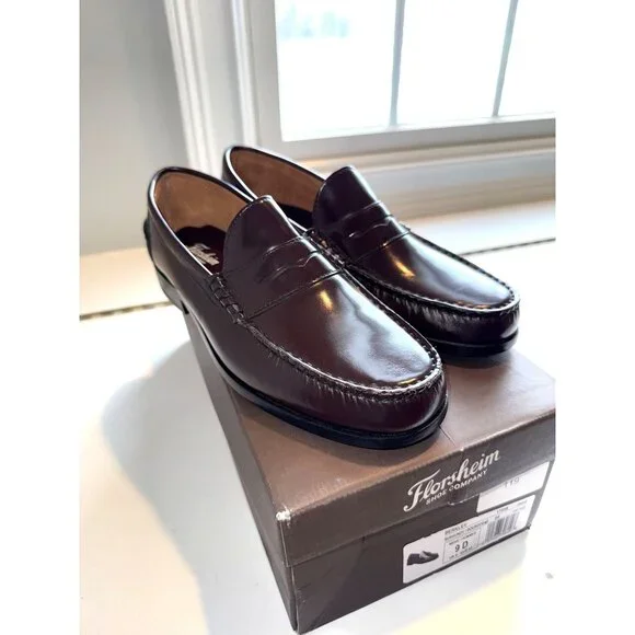 NIB Florsheim Berkley Men's Moc Toe Penny Loafer Burgundy Size 9 $145 [jb] - Picture 8 of 16